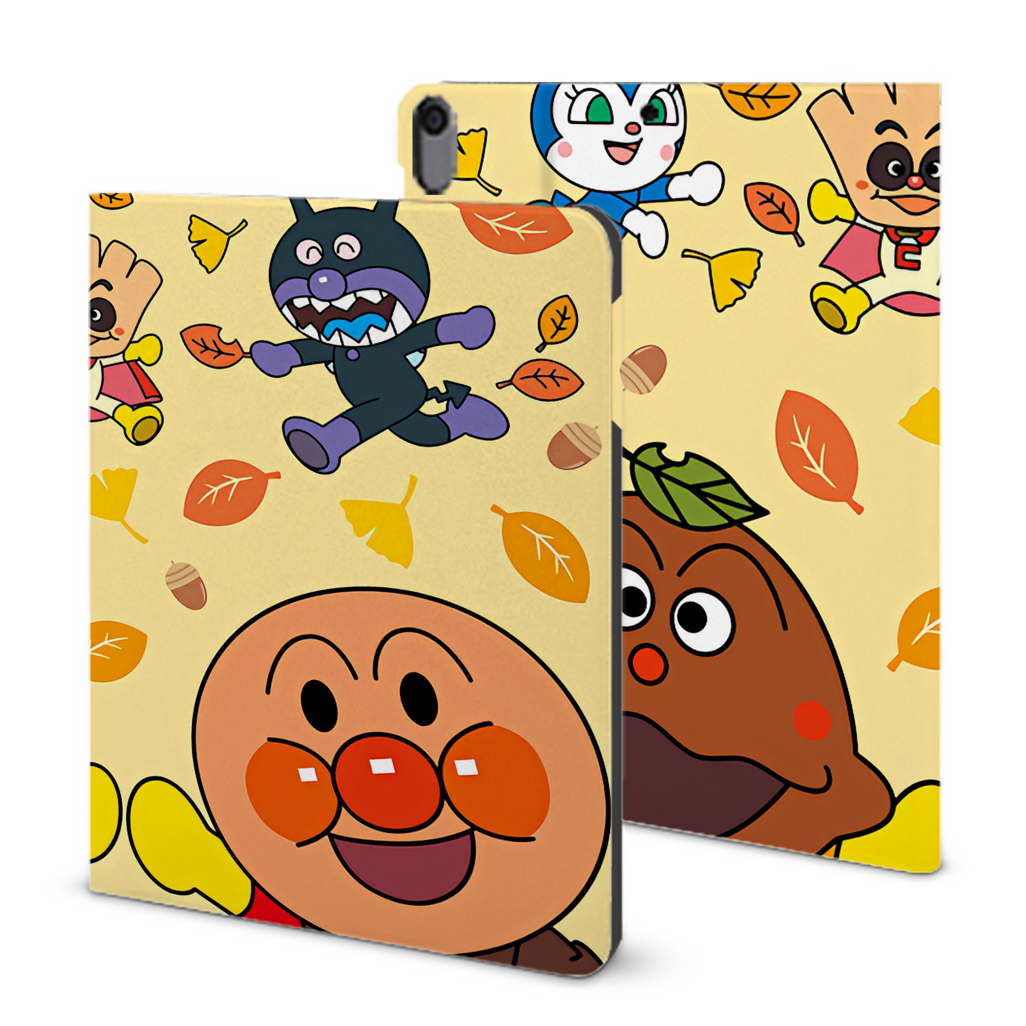 （画像用） アンパンマン Anpanman IPad ケース ブック型 PUレザー TPU 耐衝撃 軽量 薄型 ペン収納なし 全面保護 IPad 各モデル対応